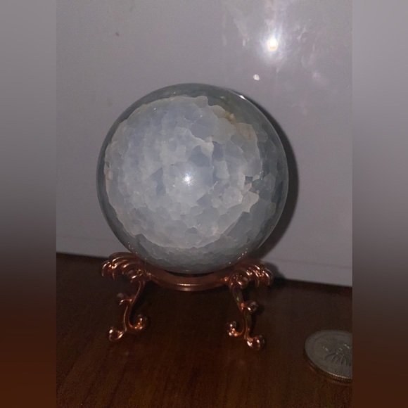 Blue Calcite Sphere - Picture 3 of 3